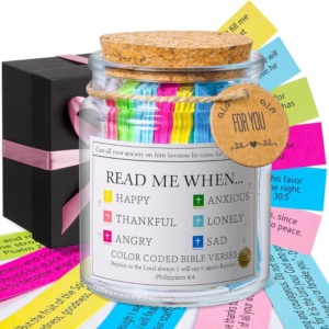 Homepixi Bible Verses in a Jar with Gift Box, Daily Christian Faith Quotes & Encouragement Scriptures for Mom, Dad, Women, Friends & Family