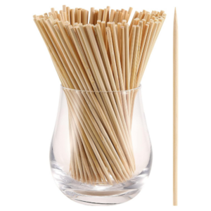 10 inch wooden barbeque grill skewers sticks for paneer tikka, kebab, tandoori, and BBQ grilling