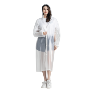 Homepixi Premium White Waterproof Raincoat for Men & Women with Hood | Lightweight Reusable Rain Poncho for Travel, Hiking & Outdoor Use