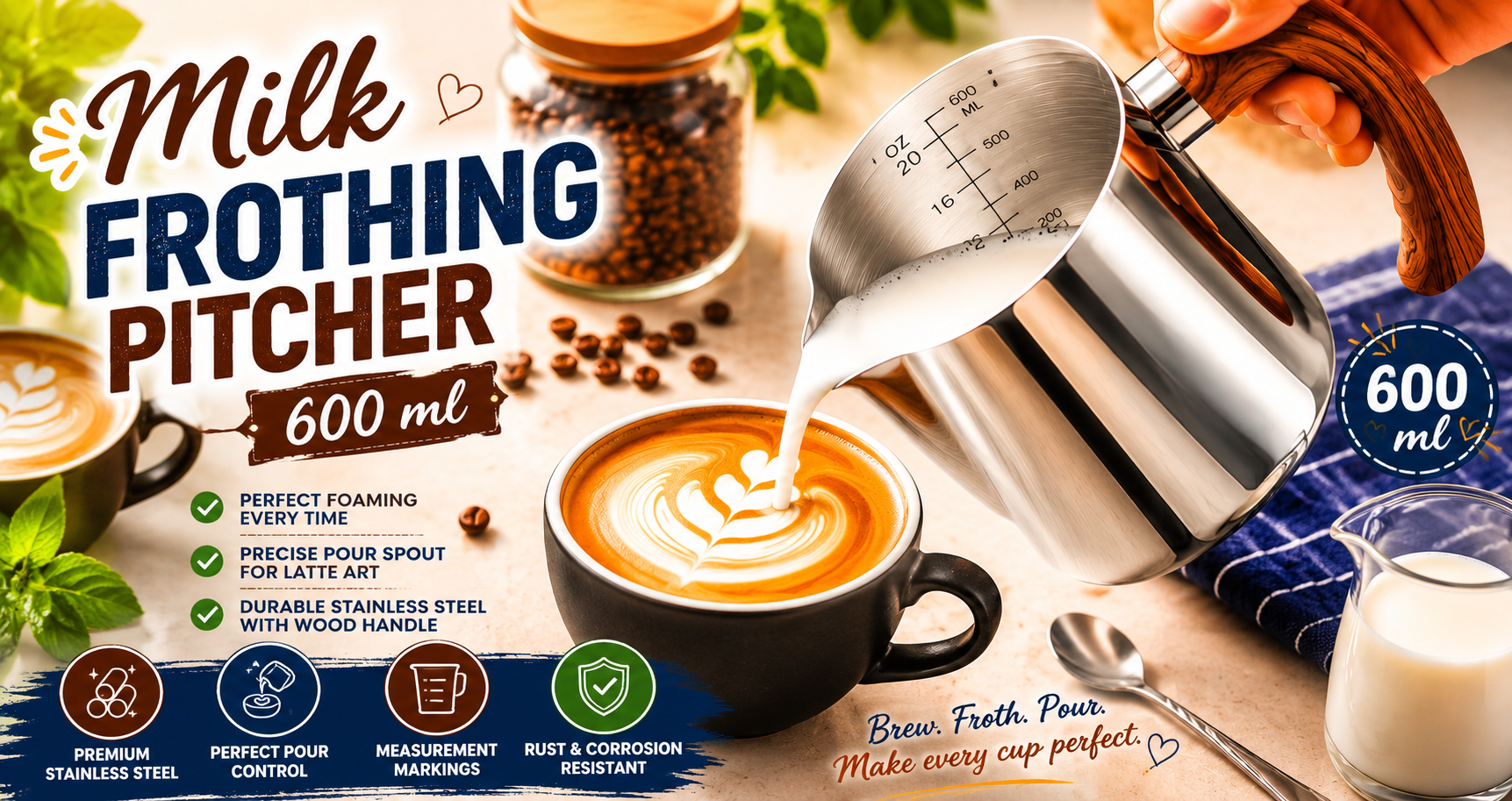 milk frothing pitcher
