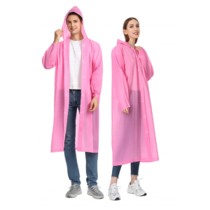 Homepixi reusable emergency rain ponchos for adults with hood and drawstring, lightweight waterproof raincoats for men and women outdoor travel use.
