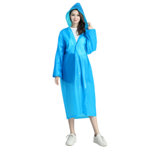 Homepixi reusable waterproof rain ponchos for adults with hood and drawstring, lightweight emergency raincoat for men and women pack of 2